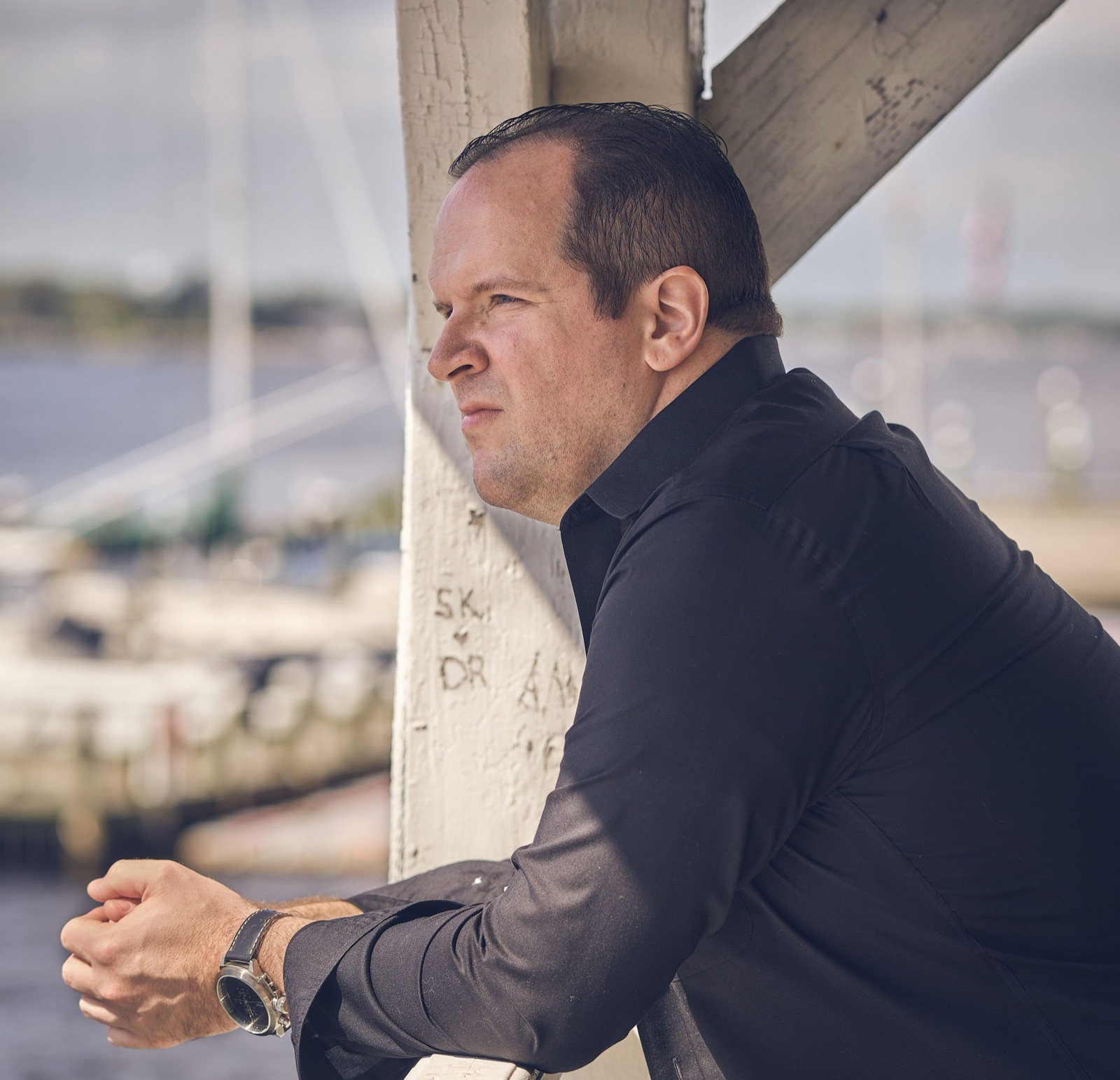 Ron Gilmartin looking out over the water